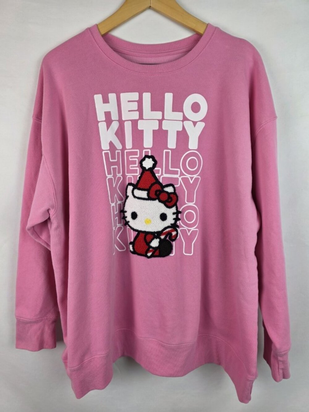 Hello Kitty by Sanrio Christmas Sweatshirt Womens Size XL Pink Long Sleeve Top